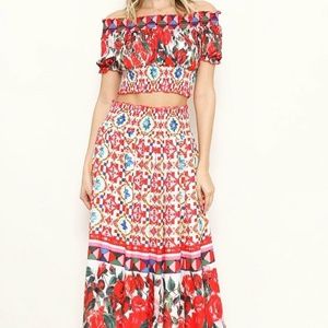 Two-Piece Patterned Maxi Dress